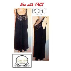 BCBG Maxazria NWT Black Knit Beaded Dress